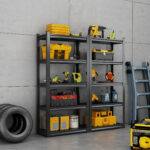 5 Tier Adjustable Metal Shelves in Black,2000 LBS. Heavy Duty Storage Shelves, Garage Shelf Industrial Shelving Units