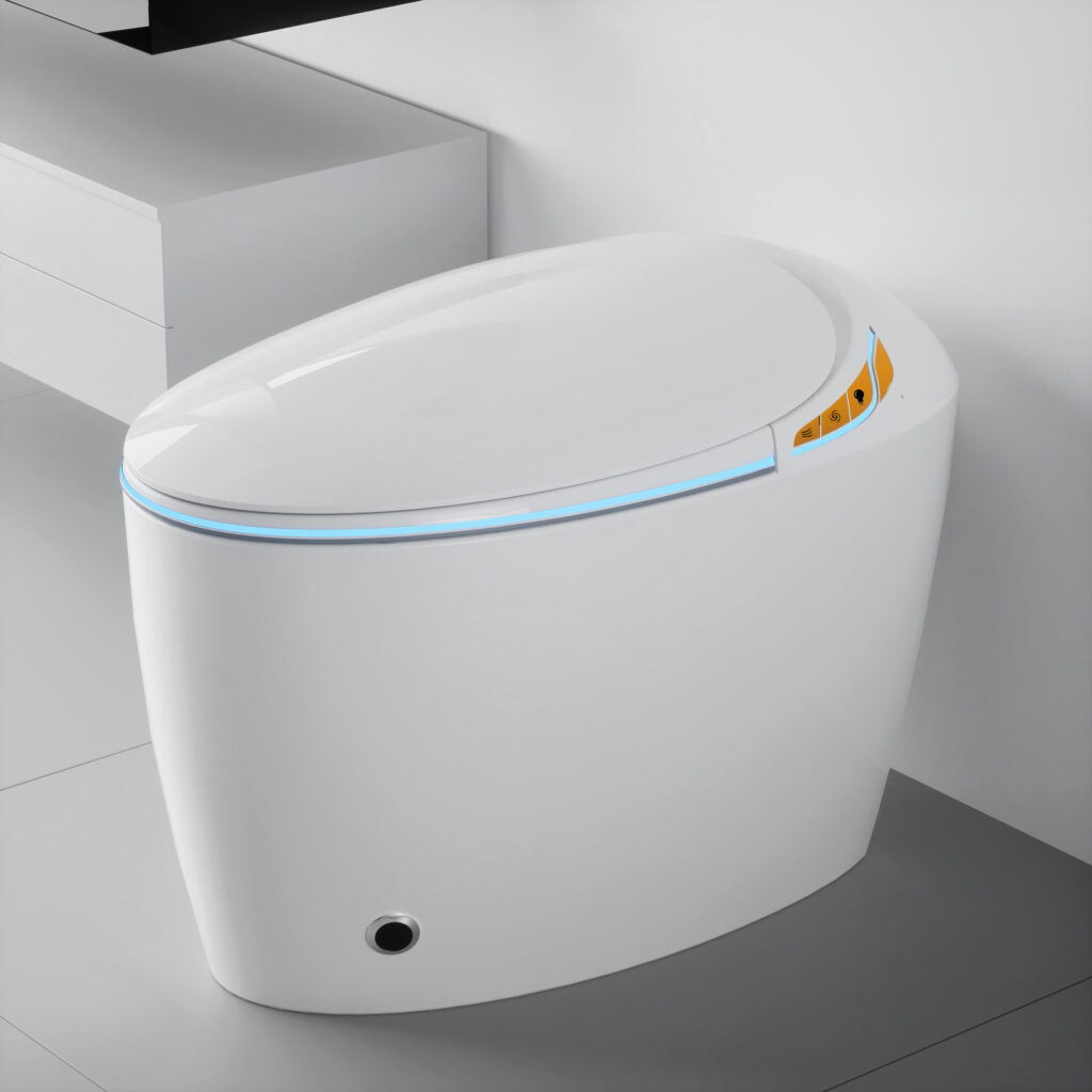 BW Elongated Smart Bidet Toilet 1.28 GPF with A...