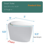 BW Elongated Smart Bidet Toilet 1.28 GPF with Auto Open/Close Seat, Foot Sensor, LED Display