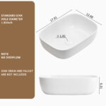 HE Classic Vessel Bathroom Sink in White Ceramic