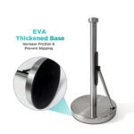 Freestanding Silver Countertop Kitchen Paper Towel Holder, with Tension Arm, Storage and Tidy