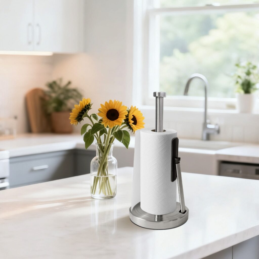 Freestanding Silver Countertop Kitchen Paper To...