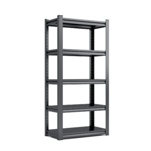 5 Tier Adjustable Metal Shelves in Black,2000 lbs. Heavy Duty Storage Shelves, Garage Shelf Industrial Shelving Units