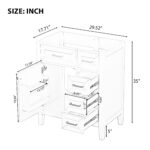 BY 29.52 in. Bath Vanity Cabinet without Top Unassembled,with 2 Doors,3 Drawers