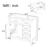 BY 35.5 in. Bath Vanity Cabinet without Top Unassembled,with 2 Doors,3 Drawers