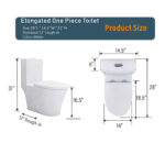 BW 12 in. Floor Mounted 1-Piece 1.1/1.6 GPF Dual Flush Elongated Toilet,Seat Included
