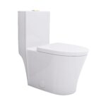 BW 12 in. Floor Mounted 1-Piece 1.1/1.6 GPF Dual Flush Elongated Toilet,Seat Included