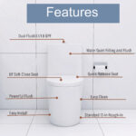 BW 12 in. Floor Mounted 1-Piece 1.1/1.6 GPF Dual Flush Elongated Toilet,Seat Included