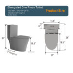 BW 12 in. Floor Mounted 1-Piece 1.1/1.6 GPF Dual Flush Elongated Toilet,Seat Included