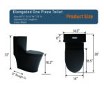 BW 12 in. Floor Mounted 1-Piece 1.1/1.6 GPF Dual Flush Elongated Toilet,Seat Included