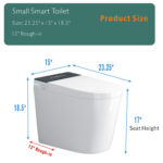 BW Elongated Smart Bidet Toilet 1.28 GPF in White with Black Panel with Auto Open Auto Flush, Heated Seat