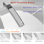 BW Elongated Smart Bidet Toilet 1.28 GPF in White with Black Panel with Auto Open Auto Flush, Heated Seat