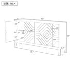NH 60.00 in. W x 15.70 in. D x 33.00 in. H Solid Wood+MDF Ready to Assemble Sideboard/Kitchen Cabinet in Painted Black