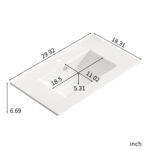 HE Undermount Rectangular Bathroom Sink in Glossy White Ceramic,Integrated basin and countertop