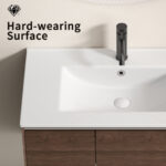 HE Undermount Rectangular Bathroom Sink in Glossy White Ceramic,Integrated basin and countertop