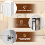 MS 35 in. W x 28.74 in. H Rectangular MDF Medicine Cabinet with Mirror