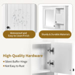 MS 31.97 in. W x 27.75 in. H Rectangular MDF Medicine Cabinet with Mirror,White