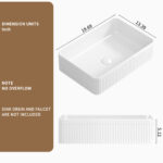 HE Stripe Vessel Bathroom Sink in White Ceramic