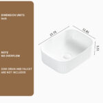 HE Stripe Vessel Bathroom Sink in White Ceramic