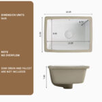 HE Undermount Rectangular Bathroom Sink in Milk White Ceramic