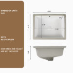 HE Undermount Rectangular Bathroom Sink in Milk White Ceramic