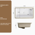 HE Undermount Rectangular Bathroom Sink in Milk White Ceramic
