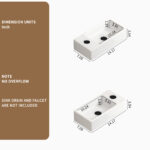 HE Wall-Mounted rectangular Bathroom Sink in White Ceramic