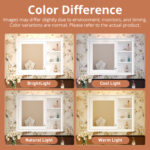 MS 36 in. W x 28 in. H Rectangular MDF Medicine Cabinet with Mirror,White,with 2 open shelves