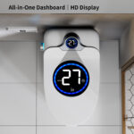 SRBBT Elongated Bidet Toilet 1.28 GPF in White and Black Round panel with Instant Heat,Warm Air Dry,Rear Wash