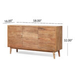 NH 58.00 in. W x 16.00 in. D x 32.00 in. H Wood Ready to Assemble Sideboard/Kitchen Cabinet in Natural