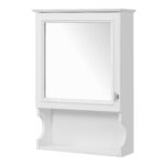 MS 20 in. W x 28.74 in. H Rectangular MDF+Metal Medicine Cabinet with Mirror