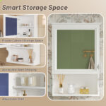 MS 20 in. W x 28.74 in. H Rectangular MDF+Metal Medicine Cabinet with Mirror