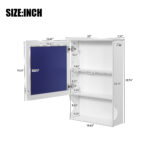 MS 20 in. W x 28.74 in. H Rectangular MDF+Metal Medicine Cabinet with Mirror