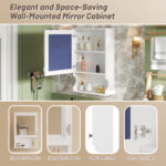 MS 20 in. W x 28.74 in. H Rectangular MDF+Metal Medicine Cabinet with Mirror