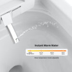 NB Elongated Bidet Toilet 1.28 GPF in White with Auto Open/Close Cover, Heated Seat, Rear Wash, Lady Wash, Massage Wash