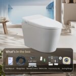 NB Elongated Bidet Toilet 1.28 GPF in White with Night light, LED Screen Display, Auto Flushing, Power-Off Flush