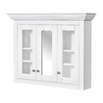 MS 35.03 in. W x 28 in. H Rectangular MDF Medicine Cabinet with Mirror,White