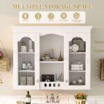 MS 35.27 in. W x 28 in. H Medium Rectangular White MDF Surface Mount Medicine Cabinet without Mirror