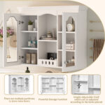 MS 35.27 in. W x 28 in. H Medium Rectangular White MDF Surface Mount Medicine Cabinet without Mirror