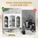 MS 35.27 in. W x 28 in. H Medium Rectangular White MDF Surface Mount Medicine Cabinet without Mirror