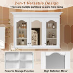 MS 40 in. W x 28 in. H Rectangular Solid Wood+MDF Medicine Cabinet with Mirror,White