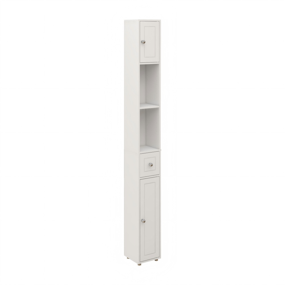 CL White MDF Freestanding Linen Cabinet