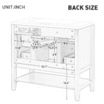 BY 35.5 in. Bath Vanity Cabinet without Top in Black Unassembled,with 1 Door,3 Drawers,open shelf