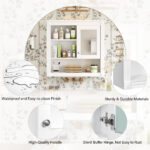 MS 32 in. W x 28.7 in. H Rectangular MDF Medicine Cabinet with Mirror