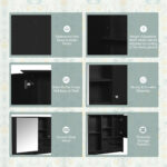 MS 36.22 in. W x 28.22 in. H Rectangular MDF Medicine Cabinet with Mirror,Black