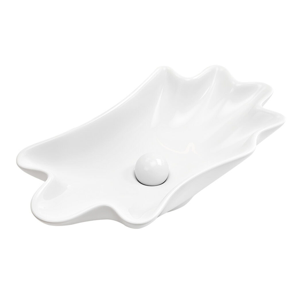 HE Novelty Vessel Bathroom Sink in White Ceramic