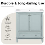 BY 29.5 in. Bath Vanity Cabinet without Top Unassembled,with 2 Doors,1 Adjustable Shelf,1 Drawer