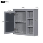 MS  29.92 in. W x 28.00 in. H Rectangular MDF Medicine Cabinet with Mirror