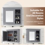 MS  29.92 in. W x 28.00 in. H Rectangular MDF Medicine Cabinet with Mirror