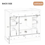 BY 35.6 in. Bath Vanity Cabinet without Top Unassembled,with 1 Door,6 Drawers